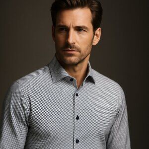 Carolina Herrera CH Polka Dot Button-Down Dress Shirt – Size 17